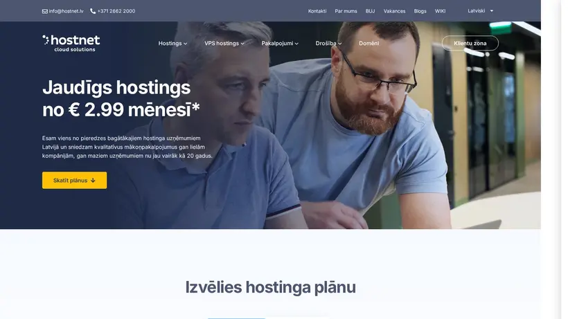 Host Net Latvia homepage screenshot