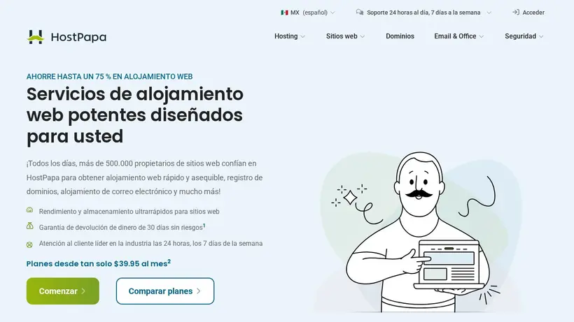 HostPapa.com.mx homepage screenshot
