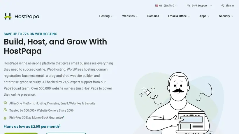 Host Papa homepage screenshot