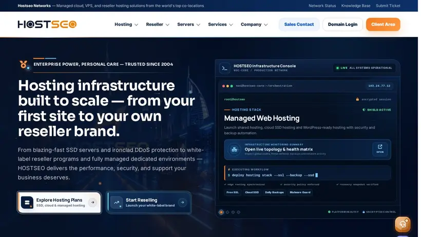 Host SEO homepage screenshot
