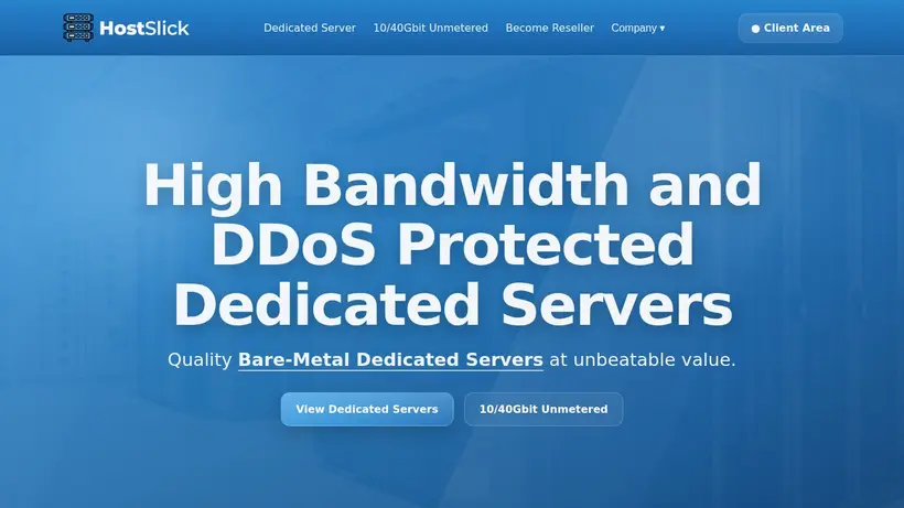 Host Slick homepage screenshot
