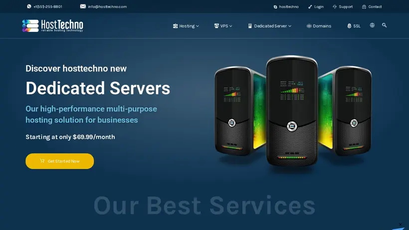 Host Techno homepage screenshot