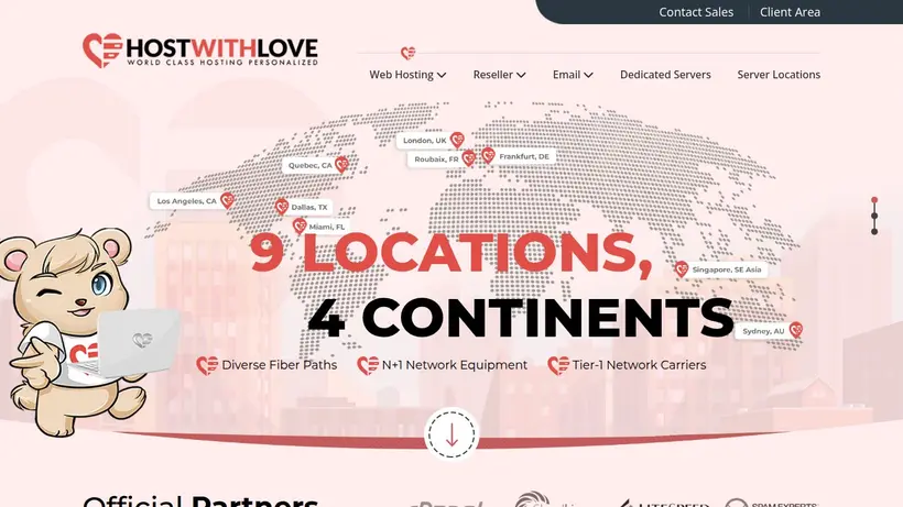 HostwithLove homepage screenshot