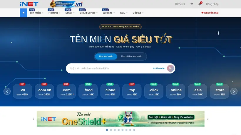 iNet Vietnam homepage screenshot