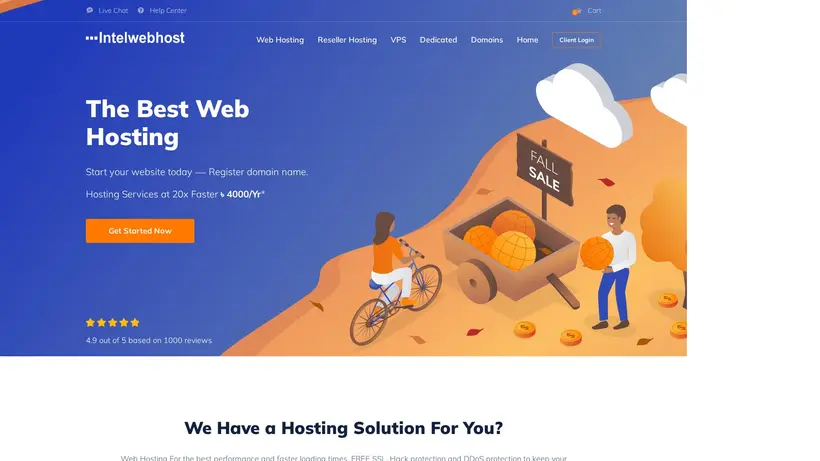 Intel Web Host homepage screenshot