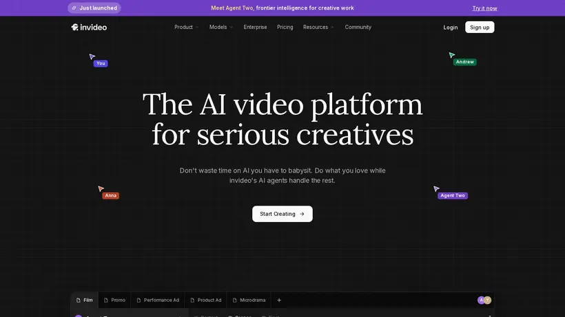 In Video homepage screenshot