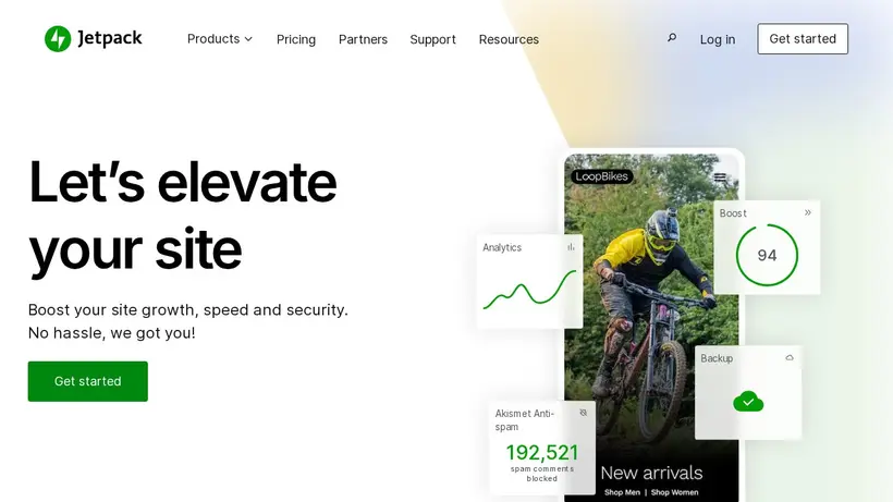 Jetpack homepage screenshot