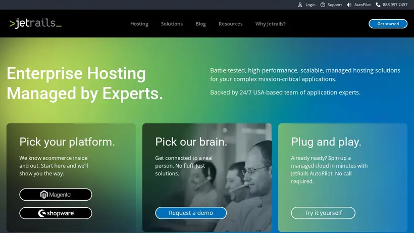 Jet Rails homepage screenshot