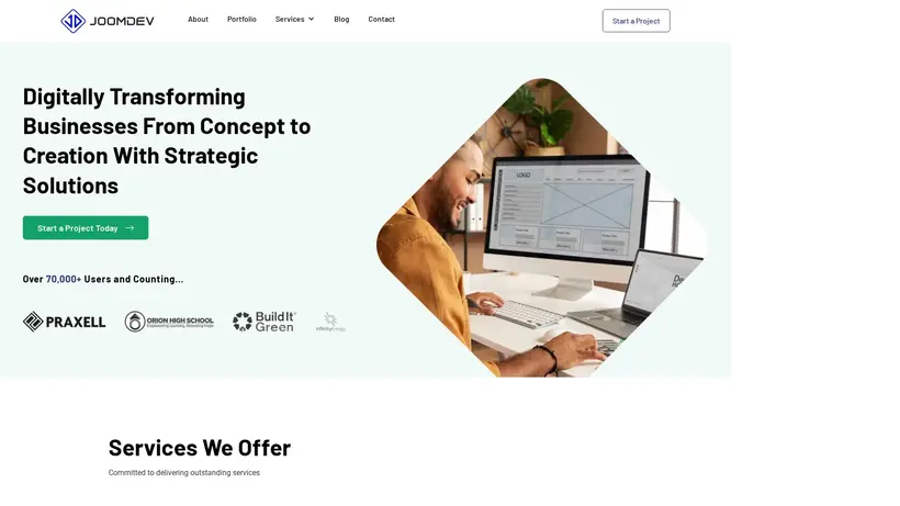 Joom Dev homepage screenshot