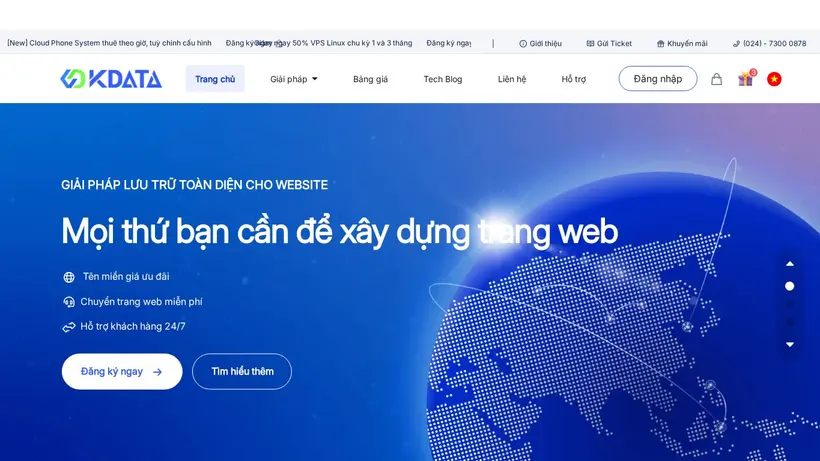 KData Vietnam homepage screenshot