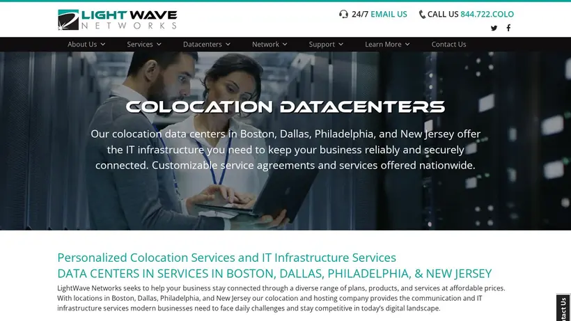 LightWave Networks homepage screenshot