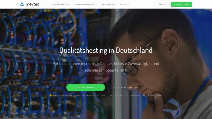 Linevast Hosting homepage screenshot