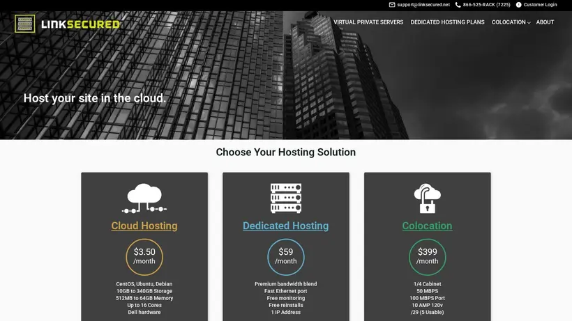 Link Secured homepage screenshot