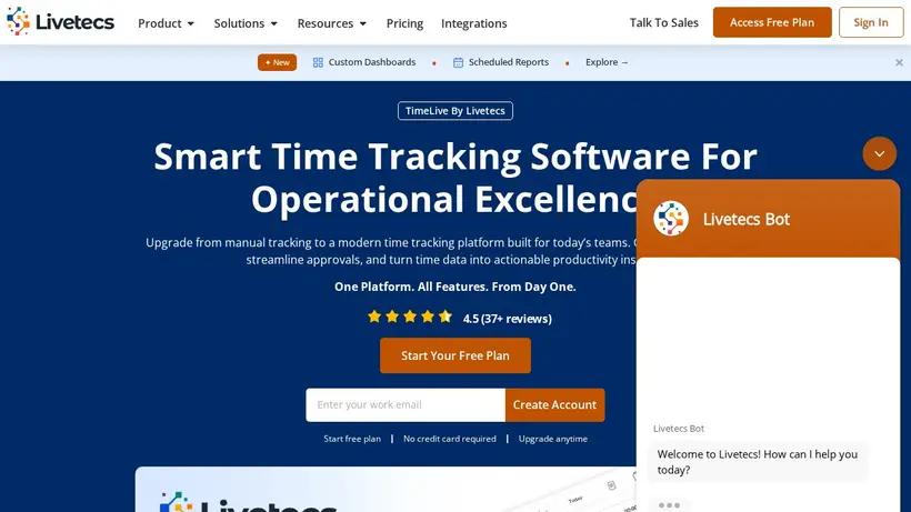 Live Tecs homepage screenshot