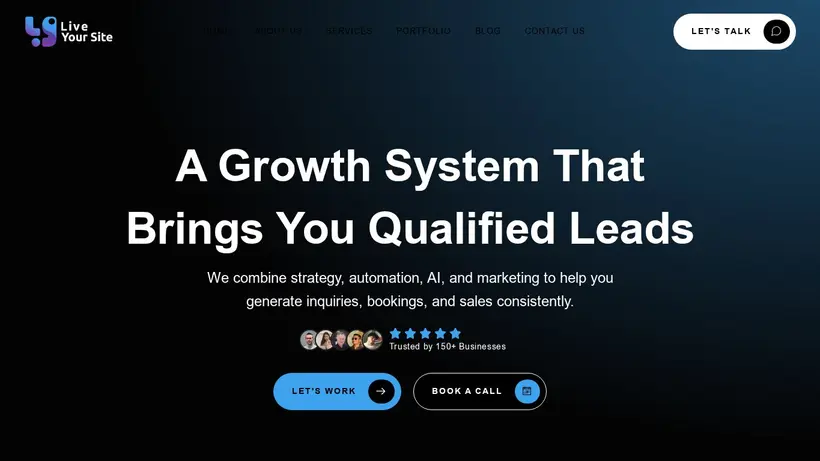 Live Your Site homepage screenshot