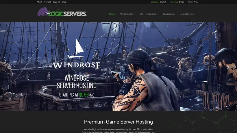 Logic Servers homepage screenshot