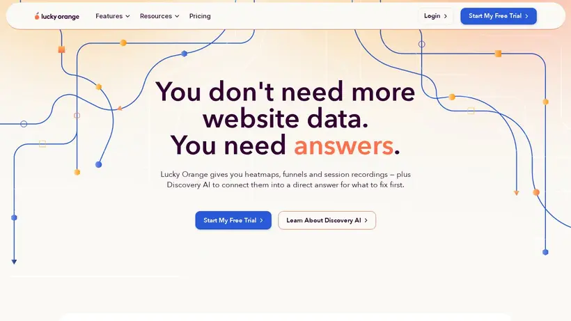 LuckyOrange homepage screenshot