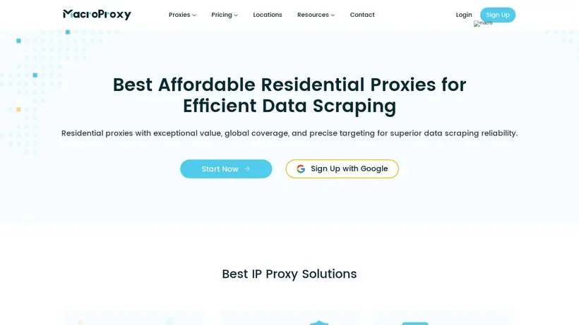 Macro Proxy homepage screenshot