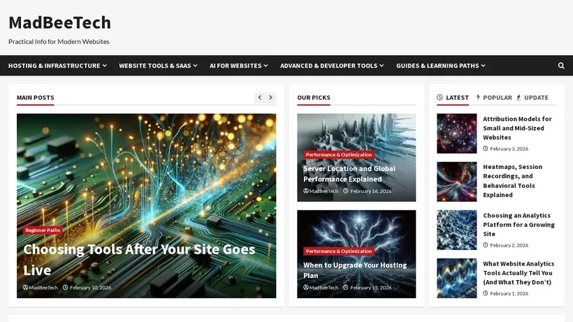 MadbeeTech homepage screenshot