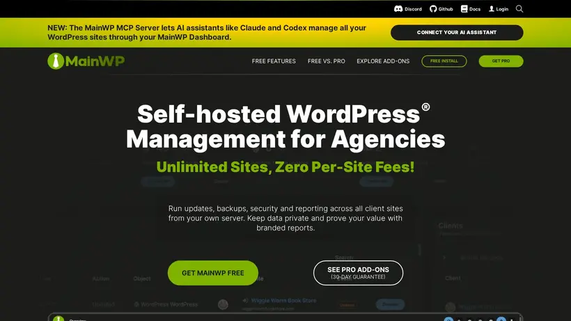 Main WP homepage screenshot