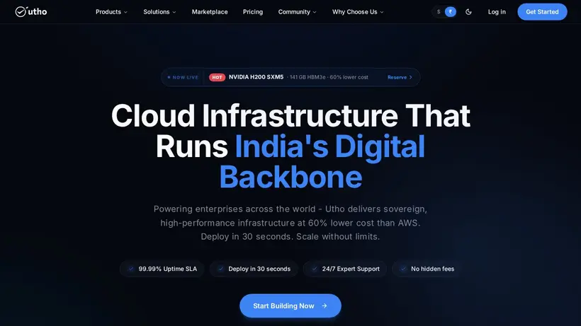 MicroHost homepage screenshot