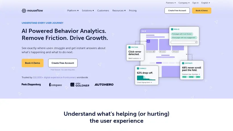 Mouseflow homepage screenshot