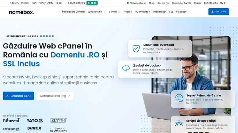 NameBox homepage screenshot