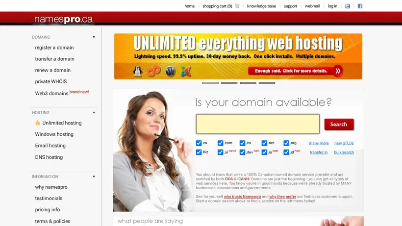 Names Pro homepage screenshot