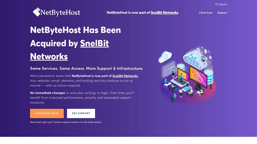Netbyte Host homepage screenshot