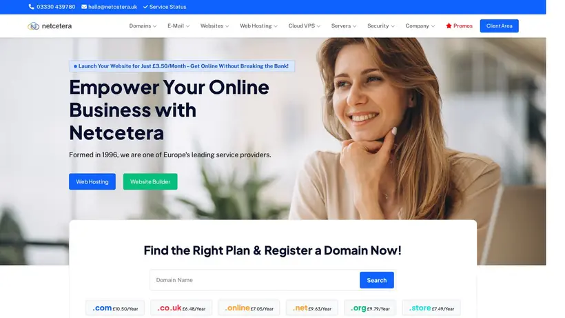 NetCetera UK homepage screenshot