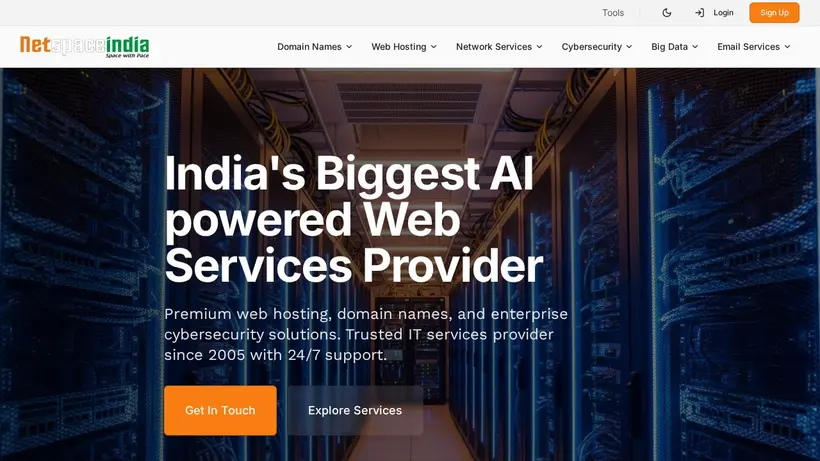 Netspace India homepage screenshot