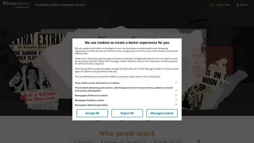 NewsPapers homepage screenshot