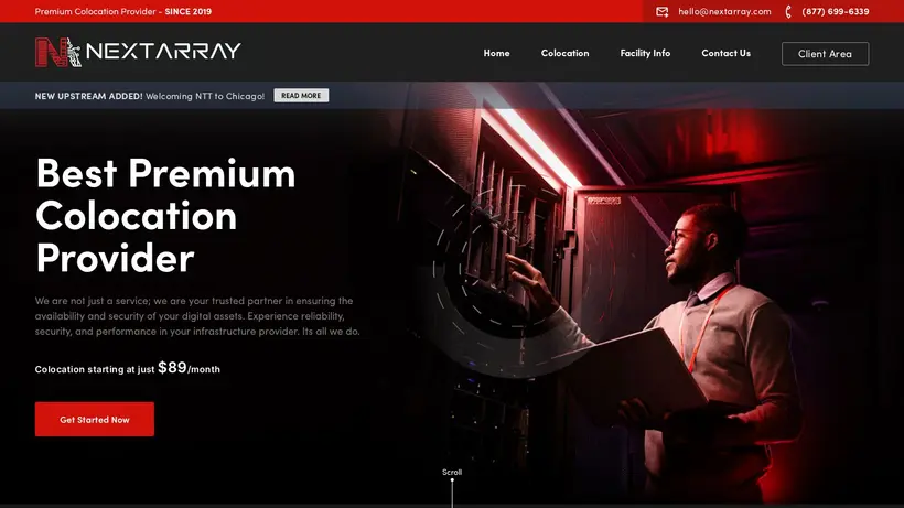 Next Array homepage screenshot