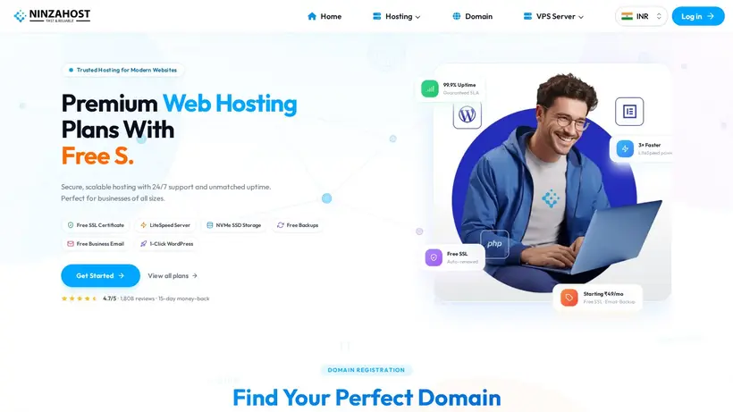 Ninza Host homepage screenshot