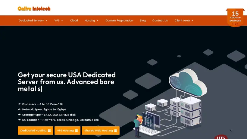 Onlive Infotech homepage screenshot