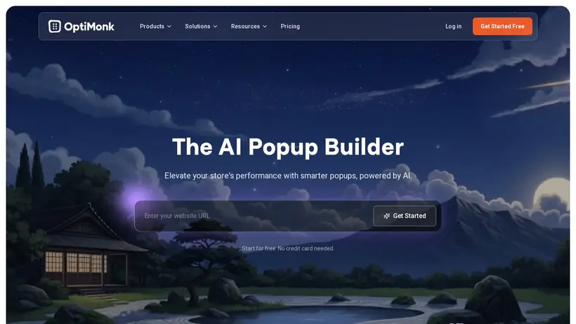 Opti Monk homepage screenshot