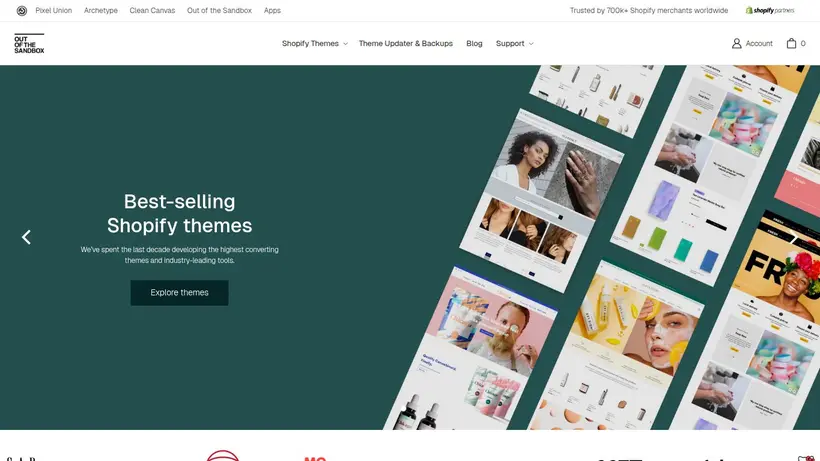 Out of the Sandbox homepage screenshot