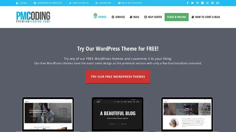 Premium Coding homepage screenshot