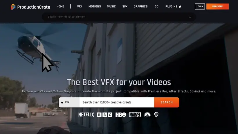 Production Crate homepage screenshot