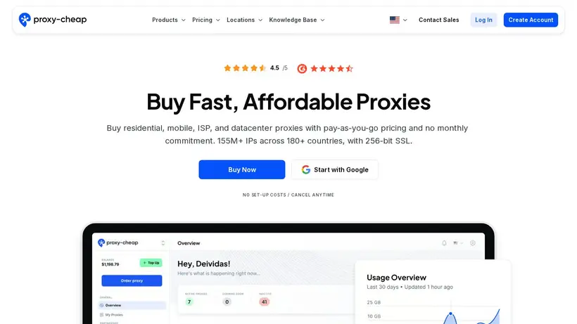 Proxy Cheap homepage screenshot