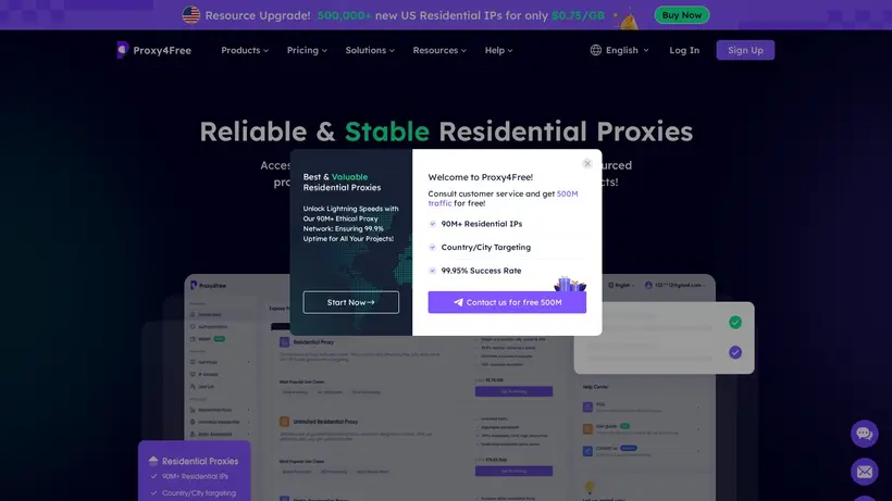 Proxy 4 Free homepage screenshot