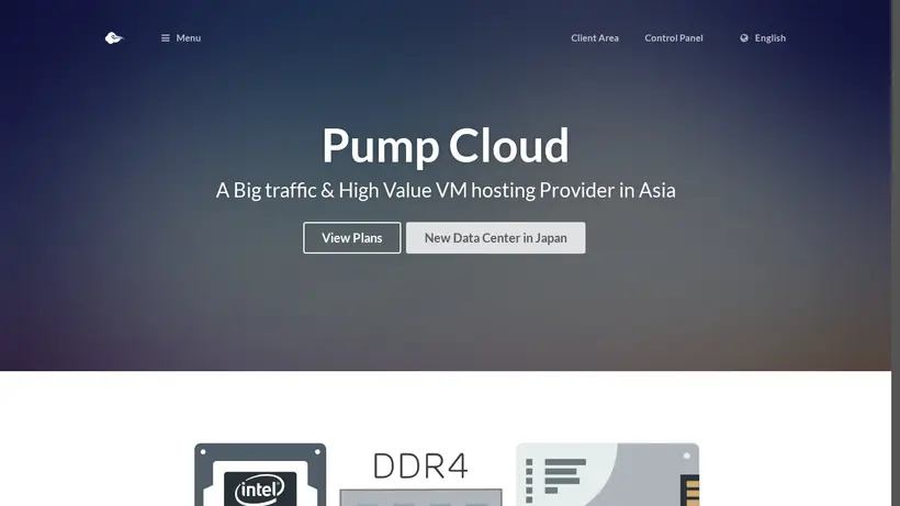 Pump Cloud homepage screenshot