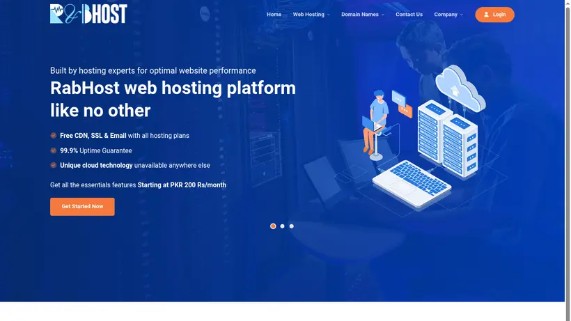 Rab Host homepage screenshot