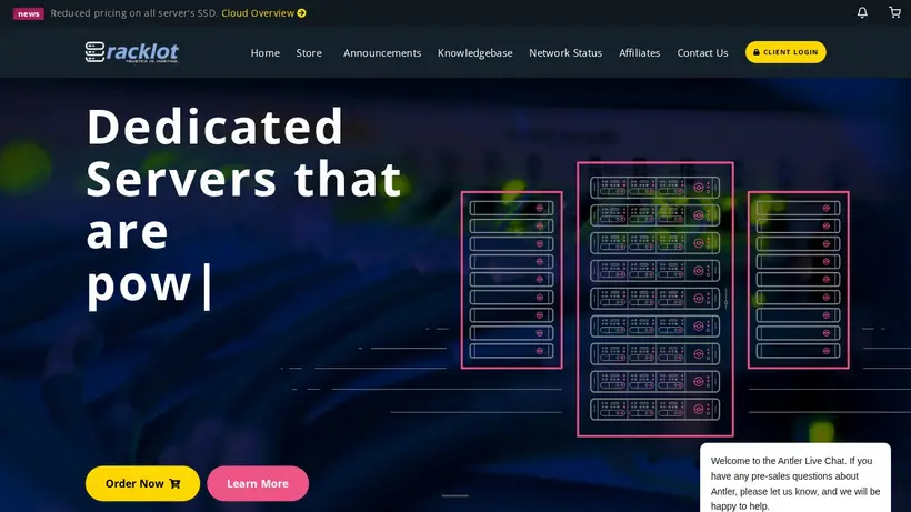 Rack Lot homepage screenshot