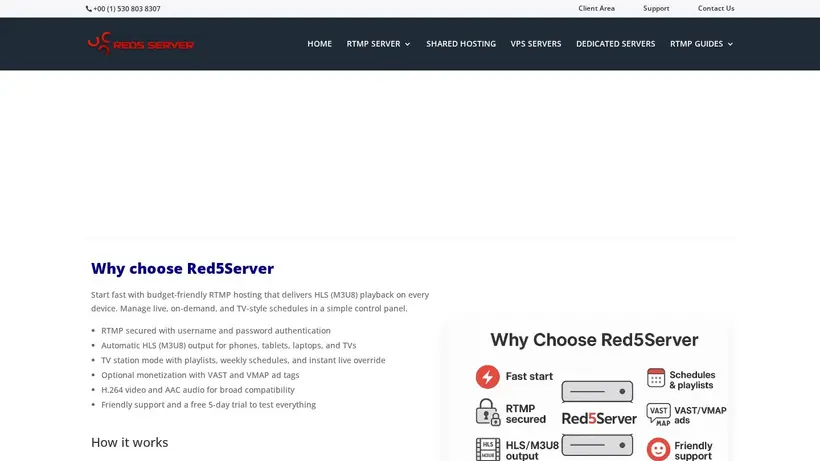 Red 5 Server homepage screenshot