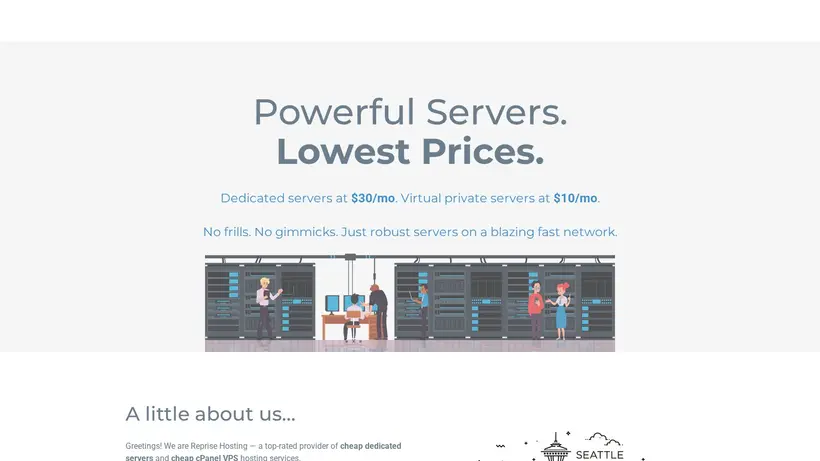 Reprise Hosting homepage screenshot