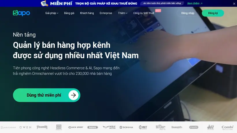 Sapo.vn homepage screenshot