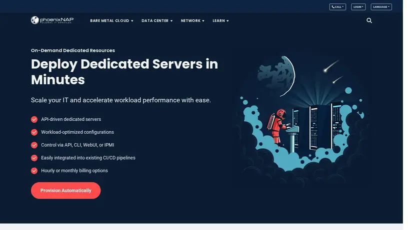 SecuredServers homepage screenshot