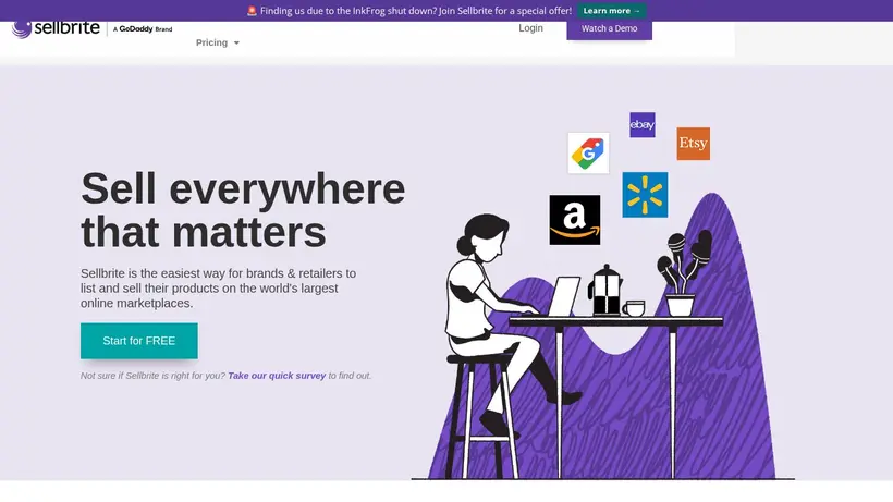 Sellbrite homepage screenshot