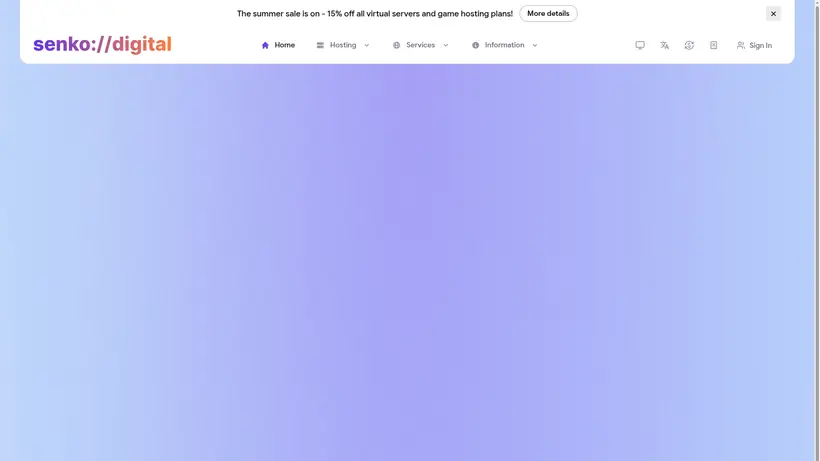 Senko Digital homepage screenshot